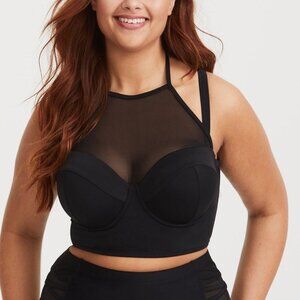TORRID Underwire Push-up High Neck Black Bikini Top